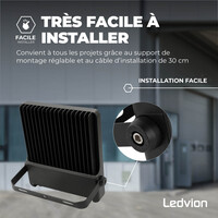 Ledvion Lumileds Projecteur LED - 200W - 28.000 Lumens - 4000K - Lentille asymétrique - 5 ans de garantie