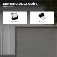 Ledvion Lumileds Projecteur LED - 200W - 28.000 Lumens - 6000K - Lentille asymétrique - 5 ans de garantie