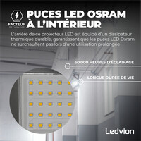 Ledvion Projecteur LED 50W - Osram Chip LED - 6000 Lumen - 4000K