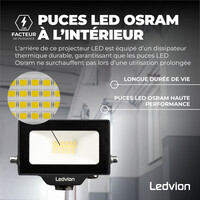 Ledvion Projecteur LED 10W - Osram Chip LED - 1100 Lumen - 4000K