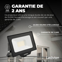 Ledvion Projecteur LED 20W - Osram Chip LED - 2200 Lumen - 4000K