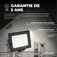 Ledvion Projecteur LED 30W - Osram Chip LED - 3600 Lumen - 6500K