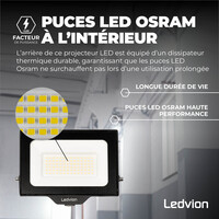 Ledvion Projecteur LED 50W - Osram Chip LED - 6000 Lumen - 4000K