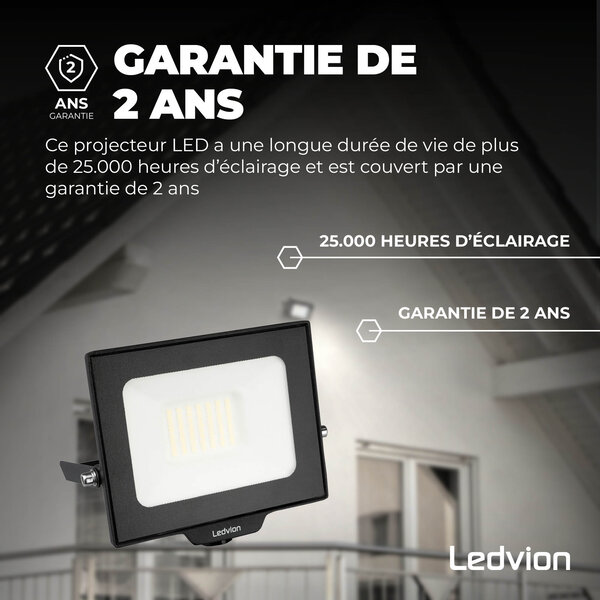 Ledvion Projecteur LED 50W - Osram Chip LED - 6000 Lumen - 4000K