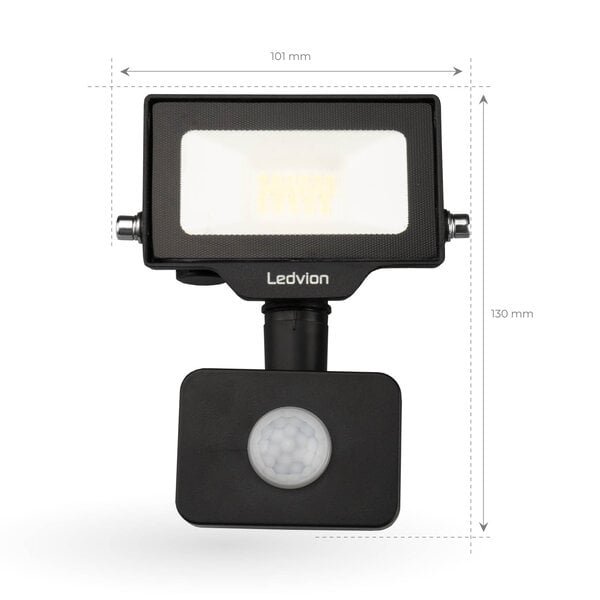 Ledvion Osram Projecteur LED avec Détecteur de Mouvement 10W - 1100 Lumen - 6500K