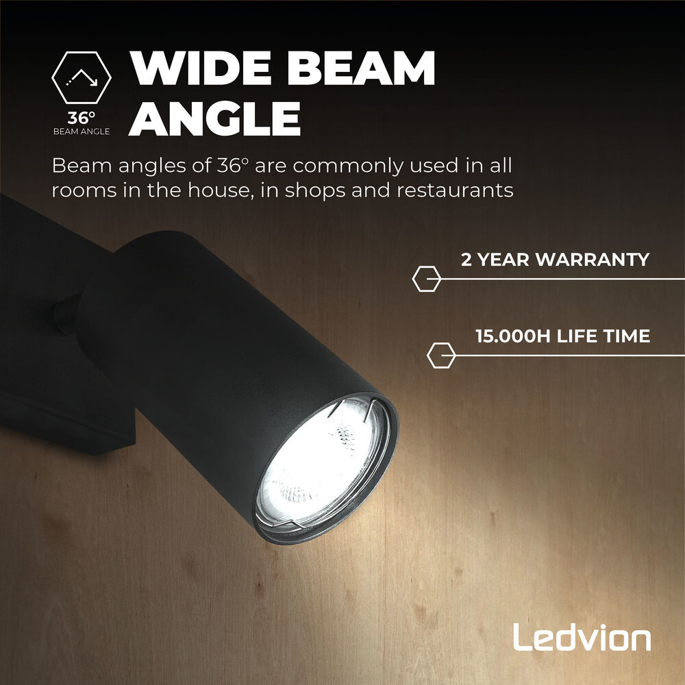 Ledvion Ampoule LED GU10 - Gradable - 3W - 6500K - 345 lumens – Verre