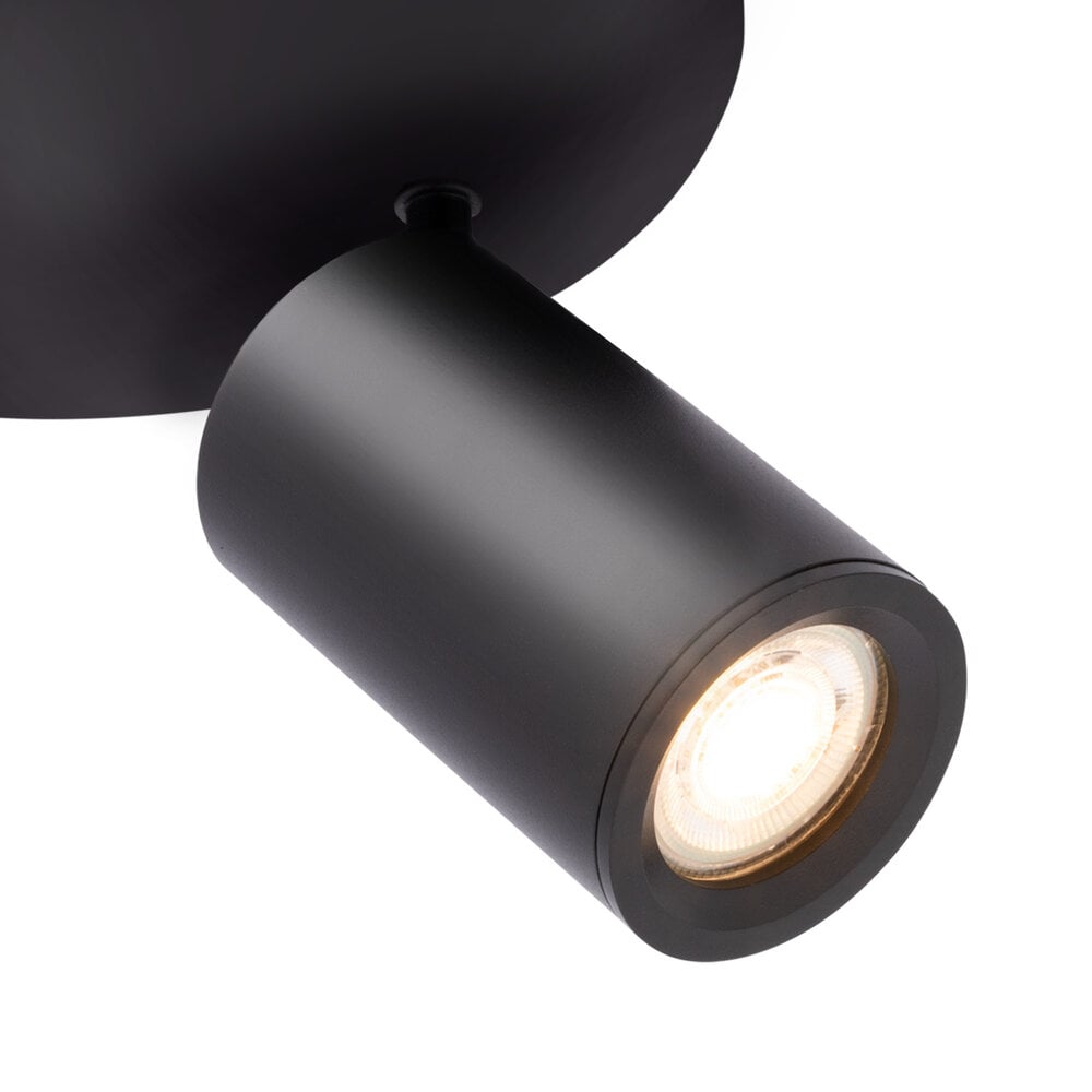 Ledvion Spot Plafonnier LED Noir à 4 lumières - Dimmable - 4,9W - RGB+CCT - Inclinable