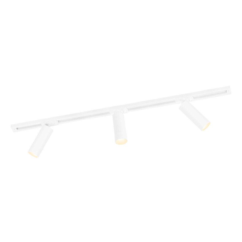 Ledvion 1m LED Spot sur rail - 3 Luminaires - Dimmable - Rail Monophasé - Blanc