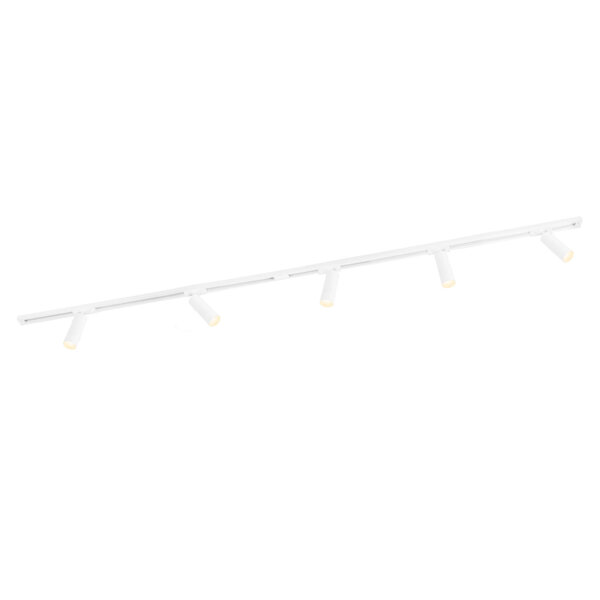 Ledvion 2m LED Spot sur rail - 5 Luminaires - Dimmable - Rail Monophasé - Blanc