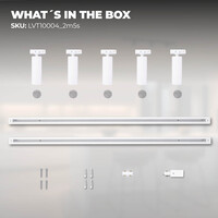 Ledvion 2m LED Spot sur rail - 5 Luminaires - Dimmable - Rail Monophasé - Blanc