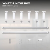 Ledvion 2m LED Spot sur rail - 6 Luminaires - Dimmable - Rail Monophasé - Blanc