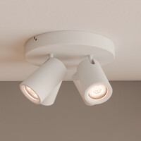 Ledvion Spot Plafonnier LED Blanc à 4 lumières - Inclinable - Raccord GU10