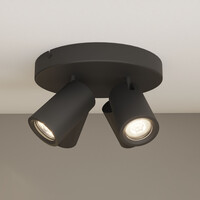 Ledvion Spot Plafonnier LED Noir à 4 lumières - Dimmable - 3W - 4000K - Inclinable