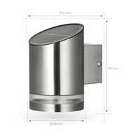 Ledvion Applique Solaire Elara - 3000K - IP44 - Acier Inox