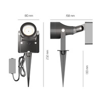 Ledvion Spot à Piquer Solaire LED - IP44 - 3000K - Noir