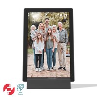 Tiqvi Cadre Photo Numérique - WiFi et Frameo App - Cadre Photo 10 Pouces - Ecran Tactile - Batterie Rechargeable 3000mAh