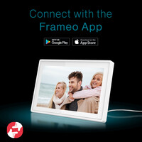 Tiqvi Cadre Photo Numérique - WiFi et Frameo App - Cadre Photo 10 Pouces - Ecran Tactile - Blanc