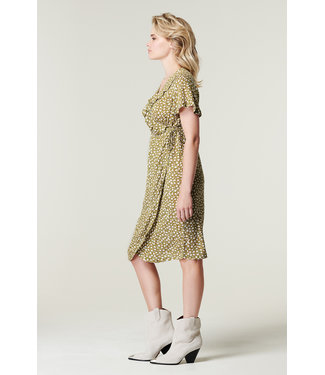 Supermom Dress nursing woven flower olive