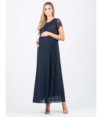 Attesa Maxijurk Adriana kant overlay nursing  s/s marine zomer