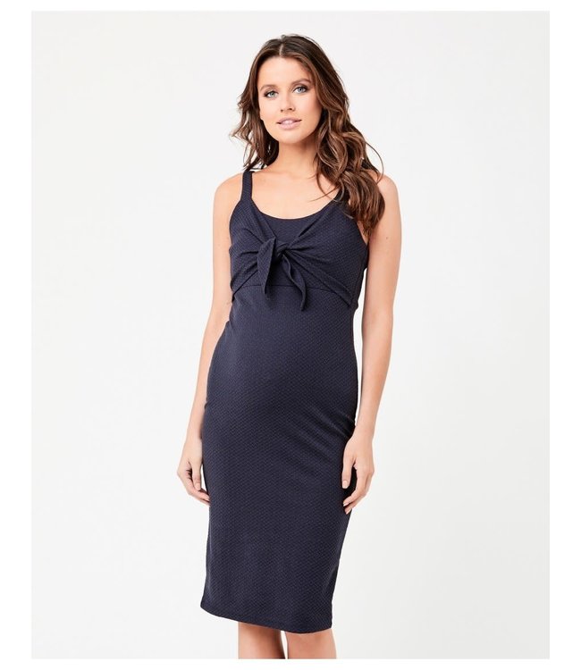 Ginger textured nursing dress navy