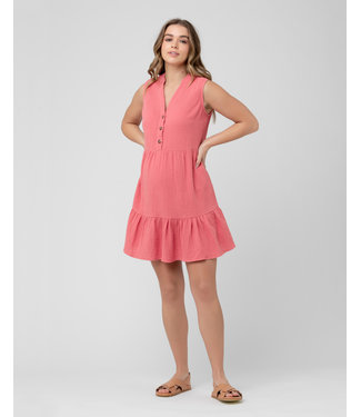 Ripe June sleeveless tiered dress dusty coral