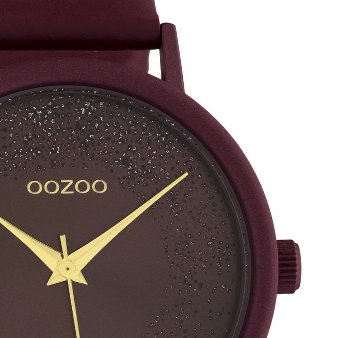 OOZOO Timepieces -C10584 -  Damen - Leder-Armband -  Bordeauxrot