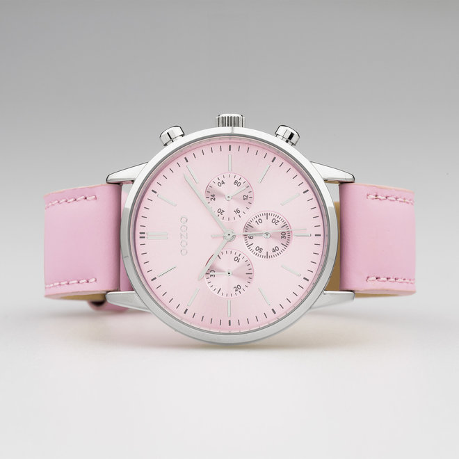 OZOO Timepieces - C10595 - Damen - Leder-Armband - Rosa/Silber