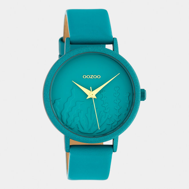 OOZOO Timepieces - C10606 - Damen - Leder-Armband - Blaugrün/Blaugrün