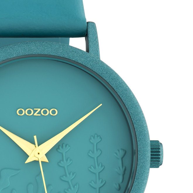 OOZOO Timepieces - C10606 - Damen - Leder-Armband - Blaugrün/Blaugrün