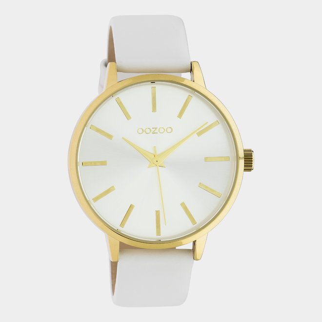 OOZOO Timepieces - C10611 - Damen - Leder-Armband - Weiß/Gold