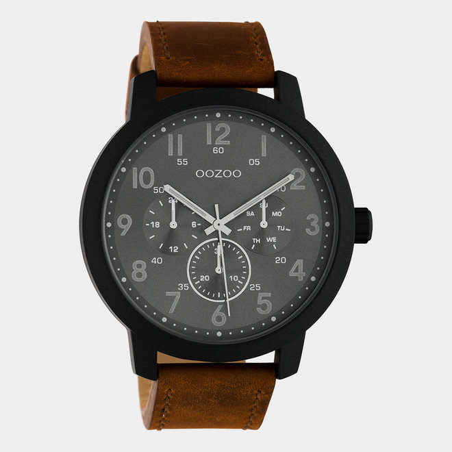OOZOO Timepieces - C10507 - Herren - Leder-Armband - Braun/Schwarz