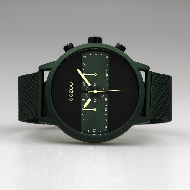 OOZOO Timepieces - C10512 - Herren - Edelstahl-Mesh-Armband -  Grün/Grün
