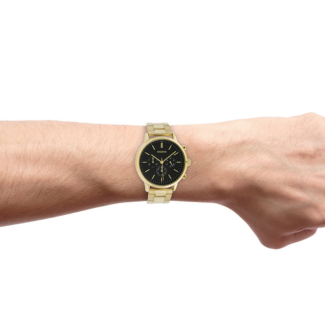 OOZOO Timepieces - C10548 - Unisex - Edelstahl-Glieder-Armband - Gold/Schwarz