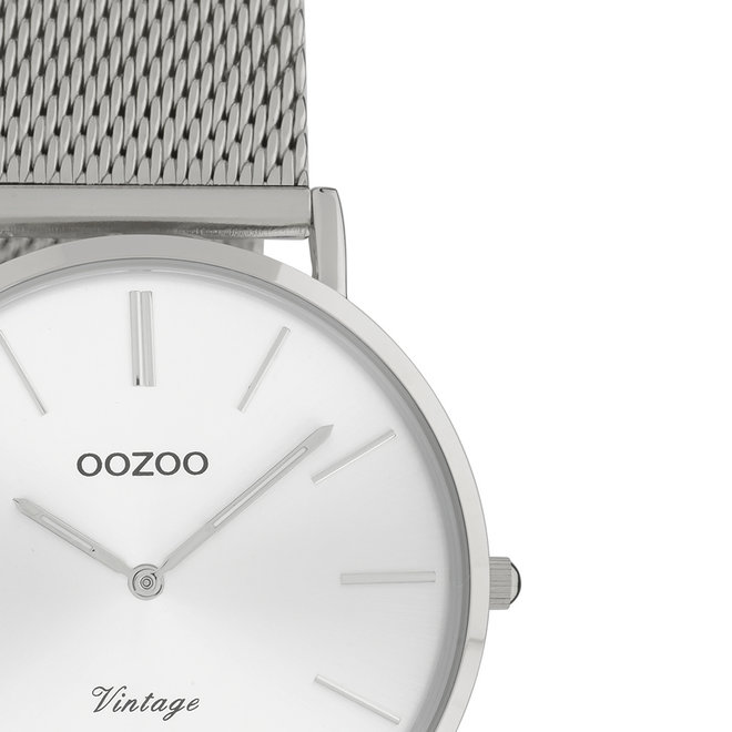 OOZOO Vintage - C9907 - Damen - Edelstahl-Mesh-Armband - Silber/Silber