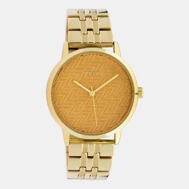 OOZOO Timepieces - C10557 - Damen - Edelstahl-Glieder-Armband - Gold/Gold