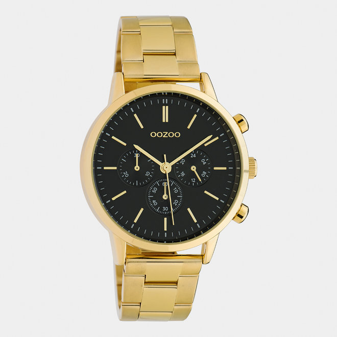 OOZOO Timepieces - C10563 - Unisex - Edelstahl-Glieder-Armband - Gold/Schwarz