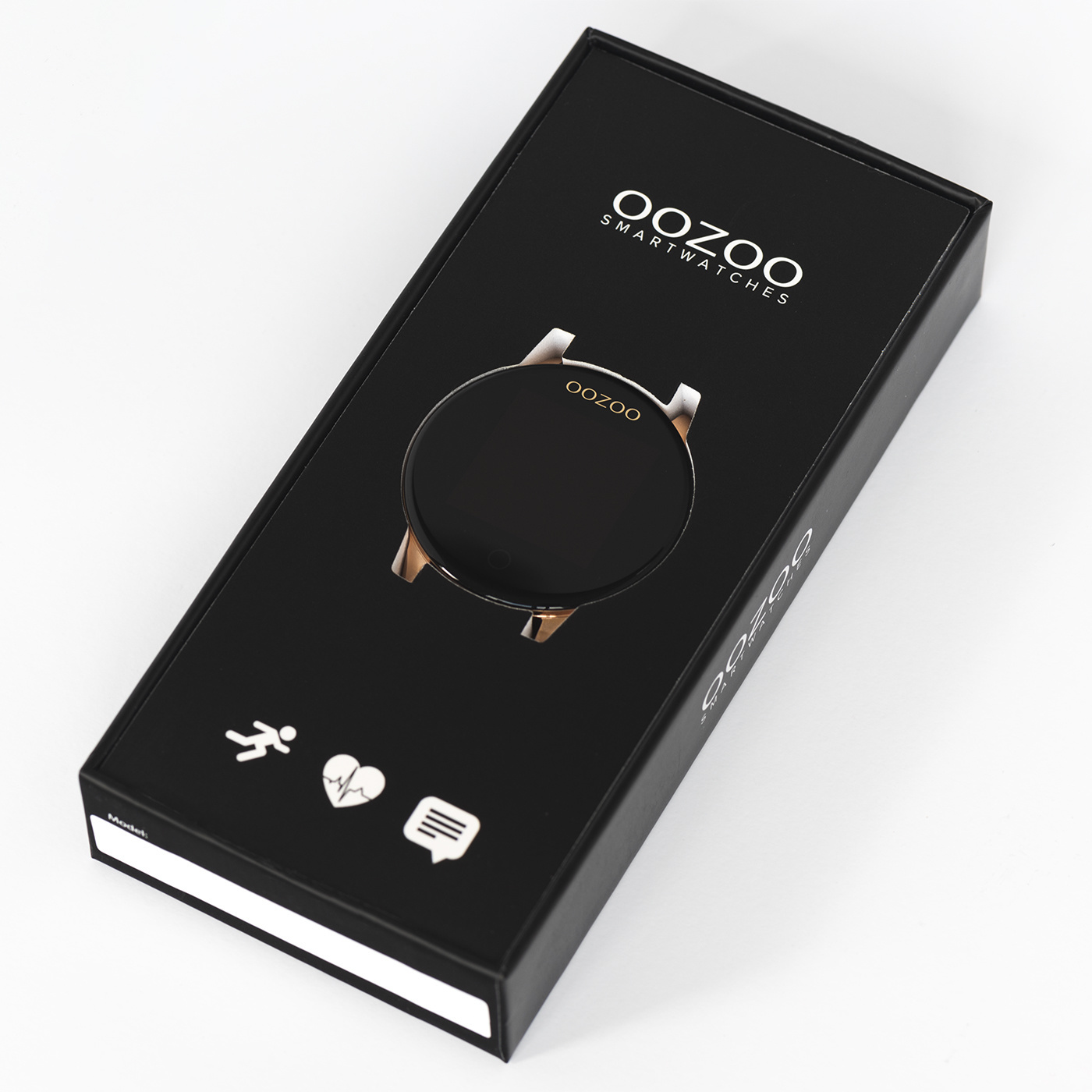 Bracelet montre connecté OOZOO caoutchouc bleu boucle noire