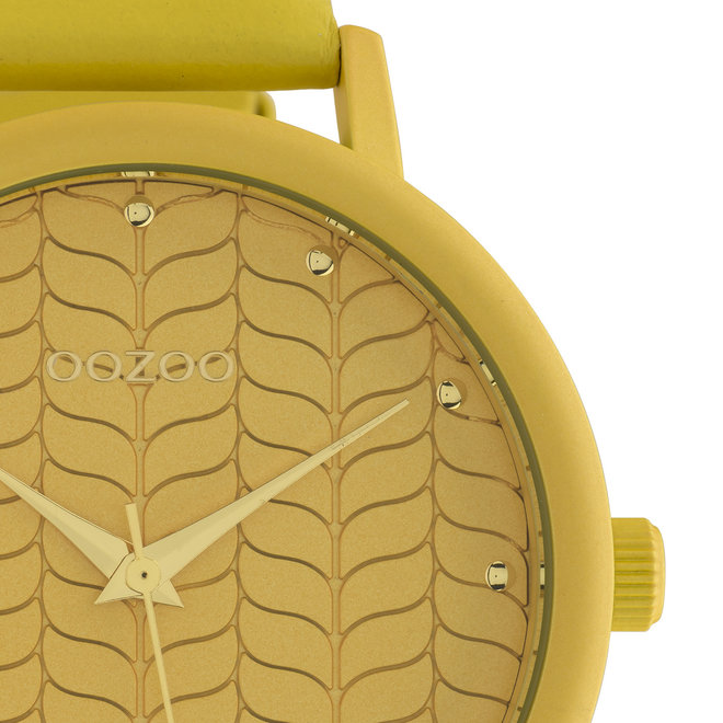 OOZOO Timepieces - Damen - Leder-Armband - Senfgelb/Senfgelb