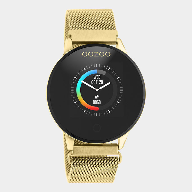OOZOO Smartwatches - Unisex - Edelstahl-Mesh-Armband - Gold/Gold