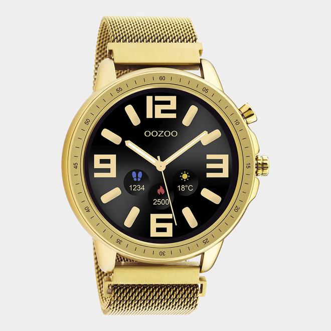 OOZOO Smartwatches - Unisex - Edelstahl-Mesh-Armband - Gold