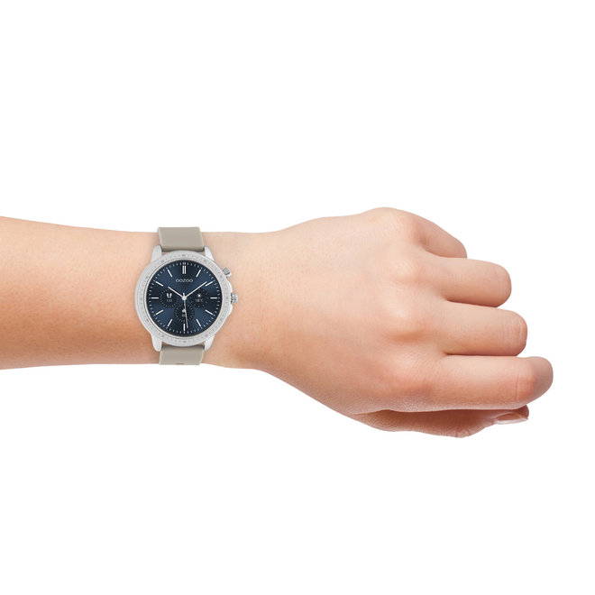 OOZOO Smartwatches - Unisex - Silikon-Armband - Taupe/Silber