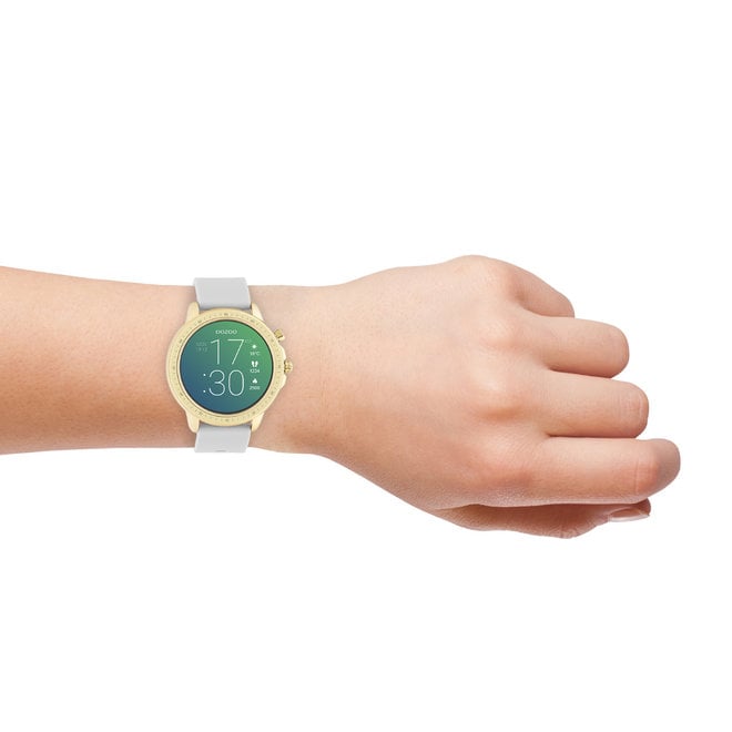 OOZOO Smartwatches - Unisex - Silikon-Armband - Steingrau/Gold