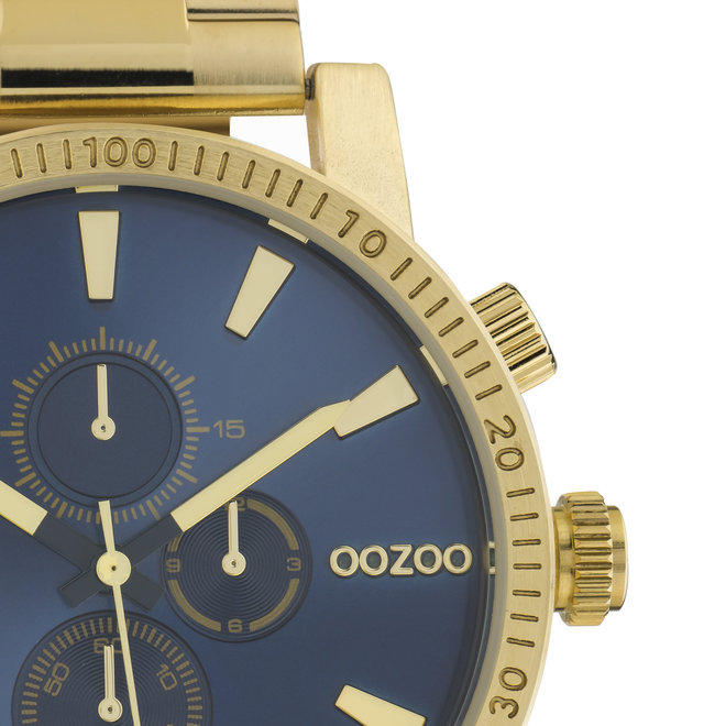 OOZOO Timepieces - C10707 - Herrenuhr - Glieder-Armband - Gold/Blau