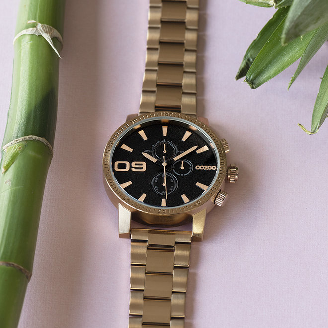 OOZOO Timepieces - C10708 - Herren - Glieder-Armband - Roségold/Schwarz