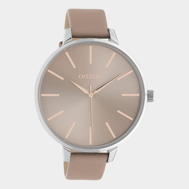 OOZOO Timepieces - C10711 - Damenuhr - Leder-Armband - Pinkgrau/Silber
