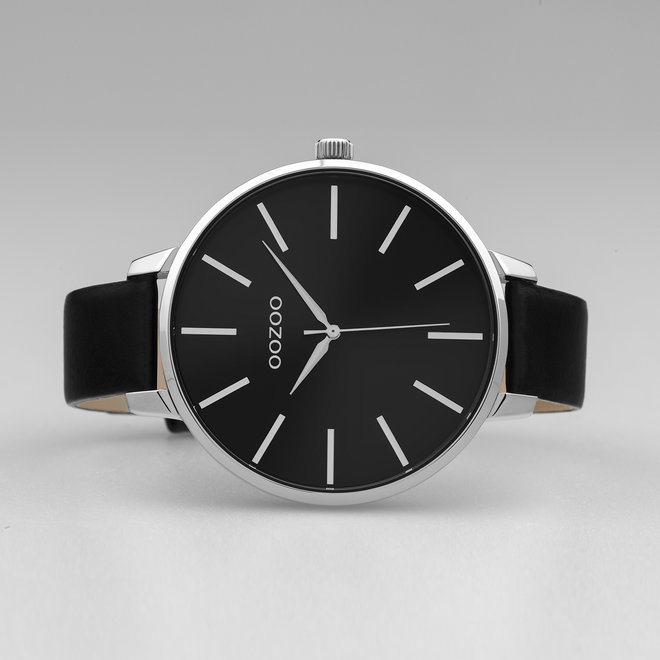 OOZOO Timepieces - C10714 - Damen - Leder-Armband  - Schwarz/Silber