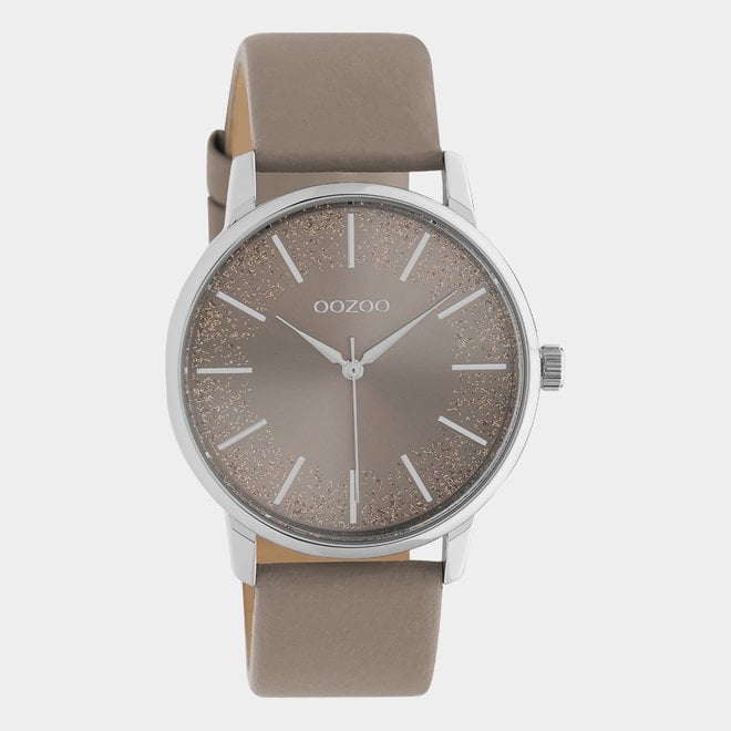 OOZOO Timepieces - C10717 - Damenuhr - Leder-Armband  - Taupe/Silber