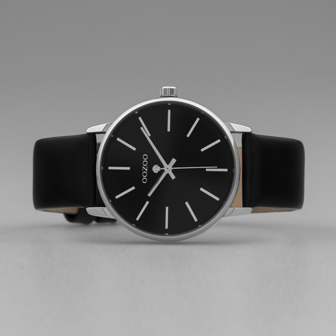 OOZOO Timepieces - C10724 - Damen - Leder-Armband  - Schwarz/Silber