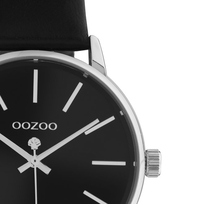 OOZOO Timepieces - C10724 - Damenuhr - Leder-Armband  - Schwarz/Silber