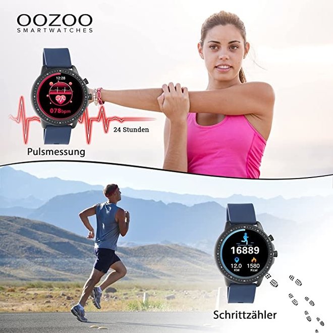 OOZOO Smartwatches - Unisex - Silikon-Armband - Rosa/Roségold